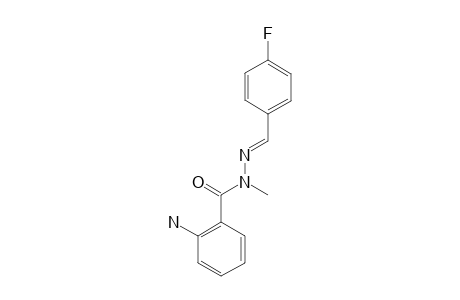 1-(4-FLUOROBENZALDEHYD)-2-METHYL-2-(2-AMINO-BENZOYL)-HYDRAZONE