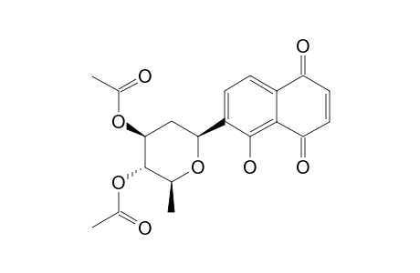 6-(3',4'-DI-O-ACETYL-2',6'-DIDEOXY-BETA-D-ARABINO-HEXOPYRANOSYL)-5-HYDROXYNAPHTHALENE-1,4-DIONE