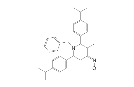 1-BENZYL-2,6-BIS-(4-ISOPROPYLPHENYL)-3-METHYL-PIPERIDIN-4-ONE-OXIME