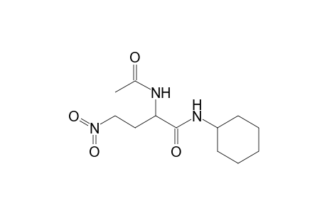 2-Acetamido-N-cyclohexyl-4-nitro-butanamide