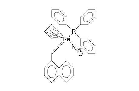 /.eta.-5/-Cyclopentadienyl-nitroso-triphenylphosphino (2(ac)-naphth-1-yl-vinylidene) rhenium cation