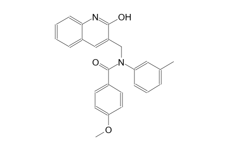 N-[(2-hydroxy-3-quinolinyl)methyl]-4-methoxy-N-(3-methylphenyl)benzamide
