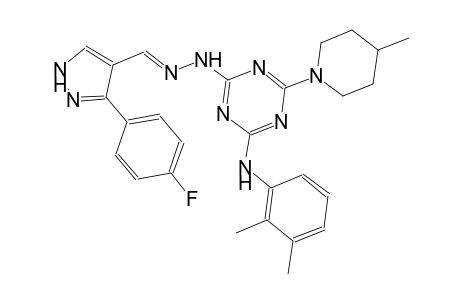 1H-pyrazole-4-carboxaldehyde, 3-(4-fluorophenyl)-, [4-[(2,3-dimethylphenyl)amino]-6-(4-methyl-1-piperidinyl)-1,3,5-triazin-2-yl]hydrazone