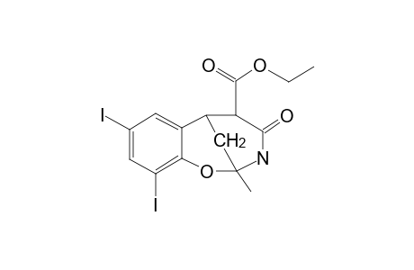 Ethyl 4-oxo-2,6-methano-2-methyl-3,4,5,6-tetrahydro-8,10-diiodobenzo[2,1-g]-2H-1,3-oxazocine-5-carboxylate