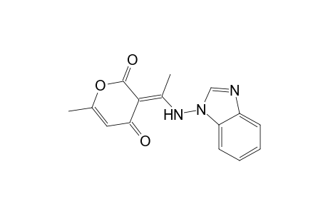 2H-Pyran-2,4(3H)-dione, 3-[1-(1H-benzimidazol-1-ylamino)ethylidene]-6-methyl-