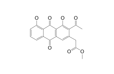 2-(3-acetyl-4,5-dihydroxy-9,10-diketo-2-anthryl)acetic acid methyl ester