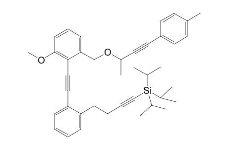 Triisopropyl-{4-[2'-(2"-methoxy-6"-[1"'-methyl-3"'-(p-methylphenyl)-2"'-propynyl]oxymethyl)phenylethynyl]phenyl-1-butynyl}-silane