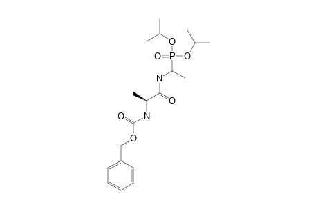 diisopropyl N-(benzyloxycarbonyl)-L-alanyl-(2-decarboxy-DL-alanin-2-yl)phosphonate