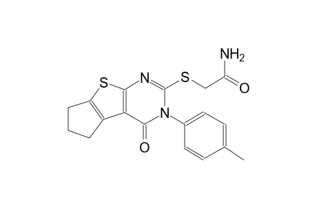 2-{[3-(4-methylphenyl)-4-oxo-3,5,6,7-tetrahydro-4H-cyclopenta[4,5]thieno[2,3-d]pyrimidin-2-yl]sulfanyl}acetamide