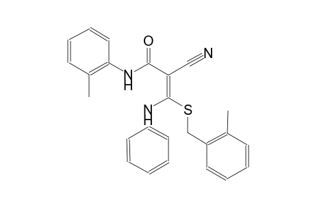 2-propenamide, 2-cyano-N-(2-methylphenyl)-3-[[(2-methylphenyl)methyl]thio]-3-(phenylamino)-, (2E)-