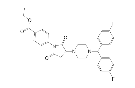 ethyl 4-(3-{4-[bis(4-fluorophenyl)methyl]-1-piperazinyl}-2,5-dioxo-1-pyrrolidinyl)benzoate