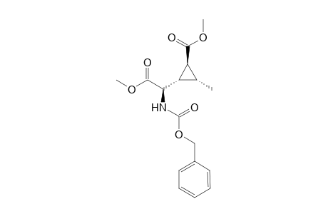 (+-)-(1S,2S,3R)-Methyl-2-[(R)-1-(benzyloxycarbonylamino]-2-methoxy-2-oxoethyl)-3-methylcycloprpopanecarboxylate