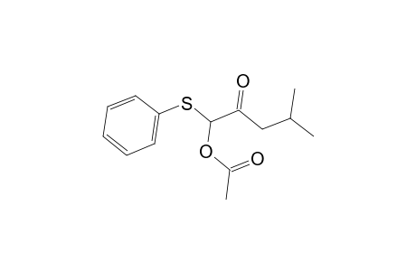 4-Methyl-2-oxo-1-(phenylsulfanyl)pentyl acetate