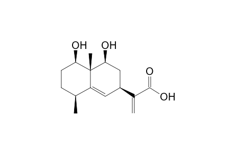 1.beta.,9.beta.-Dihydroxy-4.alpha.H-Eudesma-5,11(13)-dien-12-oic Acid