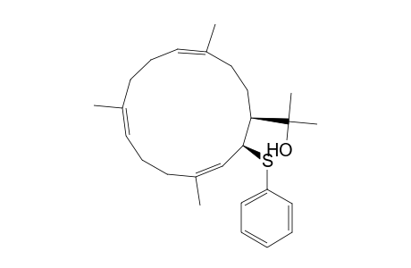 2-[(1S,2RS,all-E)-4,8,12-trimethyl-2-(phenylthio)-cyclotetradeca-3,7,11-trienyl]propan-2-ol