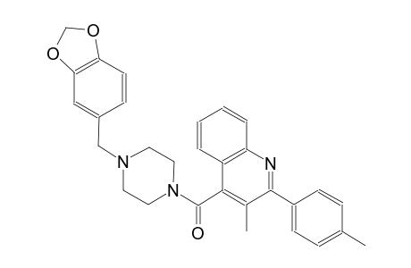 4-{[4-(1,3-benzodioxol-5-ylmethyl)-1-piperazinyl]carbonyl}-3-methyl-2-(4-methylphenyl)quinoline