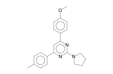 4-(4-Methoxyphenyl)-6-(4-methylphenyl)-2-(1-pyrrolidinyl)pyrimidine