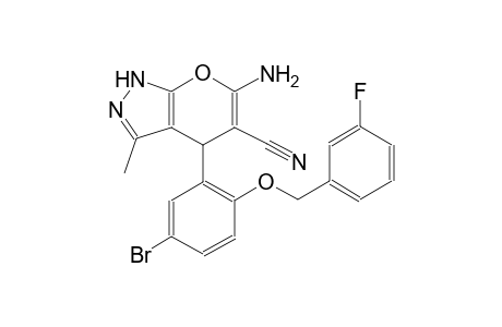 6-amino-4-{5-bromo-2-[(3-fluorobenzyl)oxy]phenyl}-3-methyl-1,4-dihydropyrano[2,3-c]pyrazole-5-carbonitrile