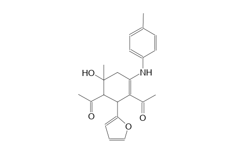 1-[3-acetyl-2-(2-furyl)-6-hydroxy-6-methyl-4-(4-toluidino)-3-cyclohexen-1-yl]ethanone