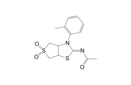 N-((2Z)-3-(2-methylphenyl)-5,5-dioxidotetrahydrothieno[3,4-d][1,3]thiazol-2(3H)-ylidene)acetamide