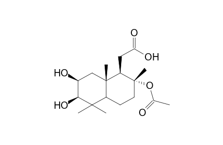 8-Acetoxy-2,3-dihydroxy-13,14,15,16-tetrakis-nor-labd-12-oic acid