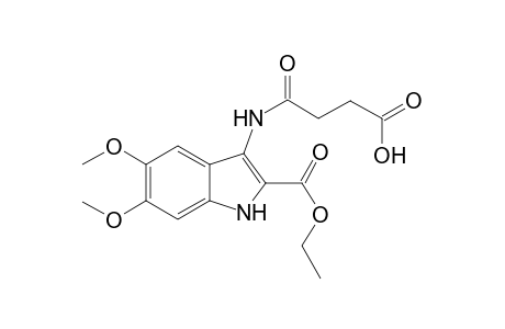 1H-Indole-2-carboxylic acid, 3-[(3-carboxy-1-oxopropyl)amino]-5,6-dimethoxy-, ethyl ester