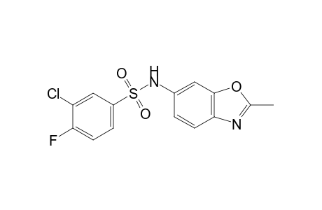 3-chloro-4-fluoro-N-(2-methyl-6-benzoxazolyl)benzenesulfonamide