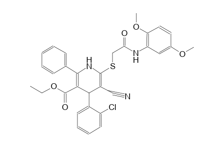 ethyl 4-(2-chlorophenyl)-5-cyano-6-{[2-(2,5-dimethoxyanilino)-2-oxoethyl]sulfanyl}-2-phenyl-1,4-dihydro-3-pyridinecarboxylate