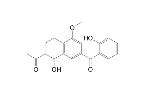 Ethanone, 1-[1,2,3,4-tetrahydro-8-hydroxy-7-(2-hydroxybenzoyl)-5-methoxy-2-naph thalenyl]-