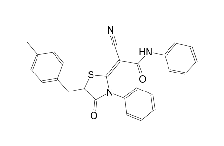 (2E)-2-cyano-2-[5-(4-methylbenzyl)-4-oxo-3-phenyl-1,3-thiazolidin-2-ylidene]-N-phenylethanamide