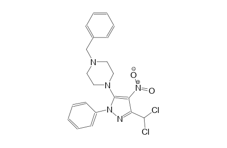 1-benzyl-4-[3-(dichloromethyl)-4-nitro-1-phenyl-1H-pyrazol-5-yl]piperazine