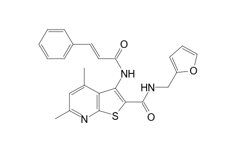 Thieno[2,3-b]pyridine-2-carboxamide, N-(2-furanylmethyl)-4,6-dimethyl-3-[[1-oxo-3-phenyl-2-propenyl]amino]-