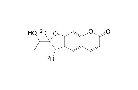 (+-)-[2',3'-2H2]-1"-nor-Marmesin (2-(1-Hydroxyethyl)-2,3-dihydro-furo[3,2-g]chromen-7-one)