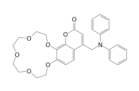 20-((Diphenylamino)-methyl)-2,5,8,11,14,17-hexaoxa-tricyclo(13.8.0.0(16,21))tricosa-1(23),15,19,21-tetraen-18-one