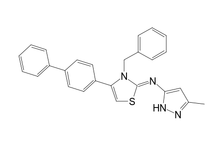 (Z)-N-[3-Benzyl-4-(biphenyl-4-yl)thiazol-2(3H)-ylidene]-3-methyl-1H-pyrazol-5-amine