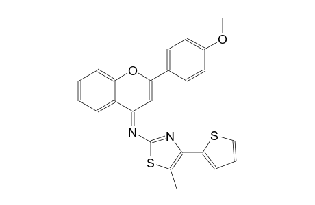 N-[(4E)-2-(4-methoxyphenyl)-4H-chromen-4-ylidene]-5-methyl-4-(2-thienyl)-1,3-thiazol-2-amine