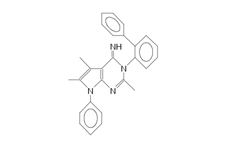 3,7-Dihydro-3-(2-phenyl-phenyl)-7-phenyl-2,5,6-trimethyl-4H-pyrrolo(2,3-D)pyrimidin-4-imine