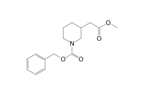 (phenylmethyl) 3-(2-methoxy-2-oxidanylidene-ethyl)piperidine-1-carboxylate