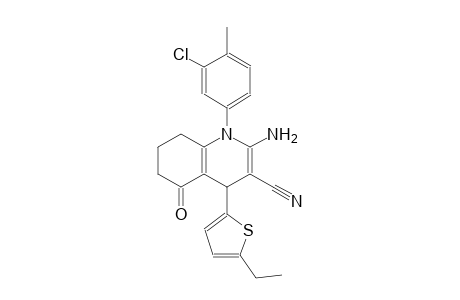 3-quinolinecarbonitrile, 2-amino-1-(3-chloro-4-methylphenyl)-4-(5-ethyl-2-thienyl)-1,4,5,6,7,8-hexahydro-5-oxo-