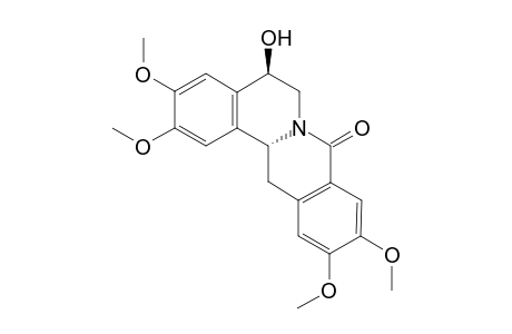 (5R*,14R*)-5-Hydroxy-2,3,10,11-tetramethoxy-8(H)-5,6,13,14-tetrahydroprotoberberin-8-one