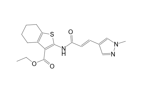 ethyl 2-{[(2E)-3-(1-methyl-1H-pyrazol-4-yl)-2-propenoyl]amino}-4,5,6,7-tetrahydro-1-benzothiophene-3-carboxylate