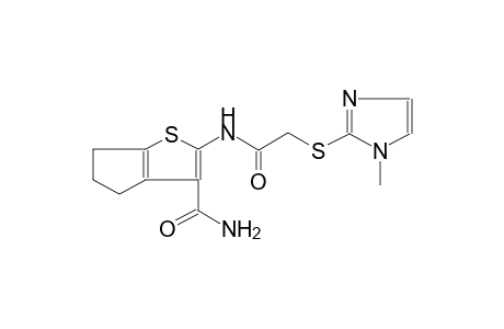4H-cyclopenta[b]thiophene-3-carboxamide, 5,6-dihydro-2-[[[(1-methyl-1H-imidazol-2-yl)thio]acetyl]amino]-
