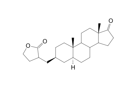 .alpha.-[(17'-Oxo-5'.alpha.-androstan-3'.beta.-yl)methyl]-.gamma.-butyrolactone