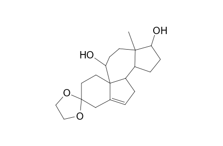 Tetracyclo[11.4.0.0(1,10).0(5,9)]heptadec-12-ene-2.alpha.,6-diol-15-one, 5-methyl ethylene diacetal