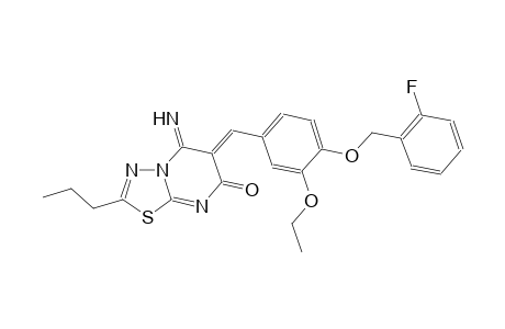 7H-[1,3,4]thiadiazolo[3,2-a]pyrimidin-7-one, 6-[[3-ethoxy-4-[(2-fluorophenyl)methoxy]phenyl]methylene]-5,6-dihydro-5-imino-2-propyl-, (6Z)-
