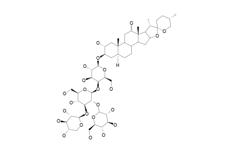 (25R)-2-ALPHA,3-BETA-DIHYDROXY-5-ALPHA-SPIROSTAN-12-ONE-3-O-[O-BETA-D-GLUCOPYRANOSYL-(1->2)-O-[BETA-D-XYLOPYRANOSYL-(1->3)]-O-BETA-D-GLUCOPYRANOSY