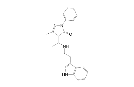 3H-pyrazol-3-one, 2,4-dihydro-4-[1-[[2-(1H-indol-3-yl)ethyl]amino]ethylidene]-5-methyl-2-phenyl-, (4Z)-