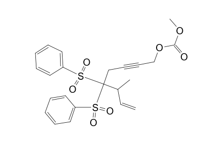 4,4-bis(Phenylsulfonyl)-8-(methoxycarbonyloxy)-3-methyloct-1-en-6-yne