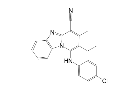 1-(4-chloroanilino)-2-ethyl-3-methylpyrido[1,2-a]benzimidazole-4-carbonitrile