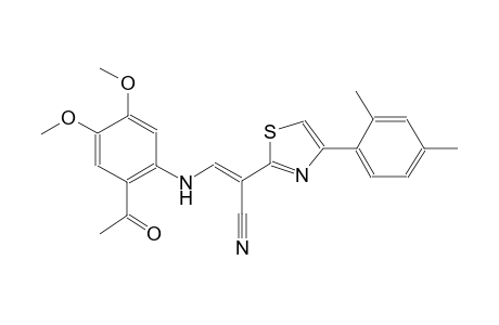 (2E)-3-(2-acetyl-4,5-dimethoxyanilino)-2-[4-(2,4-dimethylphenyl)-1,3-thiazol-2-yl]-2-propenenitrile